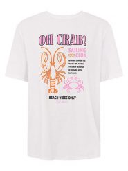 Zwillingsherz Koszulka "Oh Crab" w kolorze białym rozmiar: XXL. Białe bluzki damskie Zwillingsherz, xxl, bez wzorów, bez kołnierzyka. Za 82.99 zł.