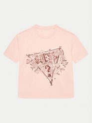 Guess T-Shirt J4YI30 K6YW4 Różowy Boxy Fit. Czerwone koszulki dziewczęce Guess, z aplikacjami, z bawełny, bez ramiączek. Za 59.99 zł.