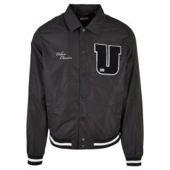 Kurtka Urban Classics Sports College. Czarne kurtki treningowe męskie Urban Classics, l, z aplikacjami, z materiału. Za 299.90 zł.