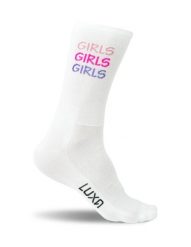 Skarpety Kolarskie Girls White. Białe skarpetki męskie LUXA, bez wzorów, z elastanu. Za 49.90 zł.