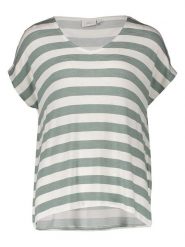 ONLY Carmakoma Koszulka w kolorze zielono-kremowym rozmiar: M-46/48. Zielone bluzki damskie Only Carmakoma, m, bez wzorów, bez kołnierzyka, bez ramiączek. Za 82.99 zł.