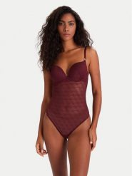 Guess Body 171027 Czerwony. Czerwone body damskie Guess, z aplikacjami, z syntetyku. Za 253.50 zł.