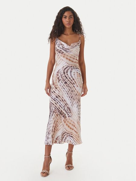 Guess Sukienka koktajlowa W6GK94 W2266 Beżowy Regular Fit. Brązowe sukienki damskie Guess, xs, z aplikacjami, z lyocellu, wizytowe, bez kołnierzyka, bez ramiączek. Za 614.99 zł.