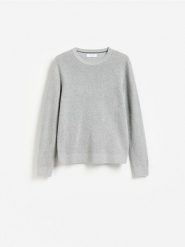Strukturalny sweter z bawełną - szary. Szare swetry męskie Reserved, l, bez wzorów, z bawełny, bez kołnierzyka. Za 119.99 zł.
