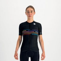 Koszulka rowerowa damska Sportful Vélodrome. Czarne bluzki sportowe damskie SPORTFUL, xl, z elastanu, bez kołnierzyka, bez ramiączek. Za 437.65 zł.
