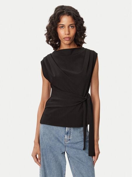 French Connection Bluzka Zion 769C5 Czarny Slim Fit. Czarne bluzki damskie French Connection, xs, bez wzorów, z syntetyku, bez ramiączek. Za 205.99 zł.