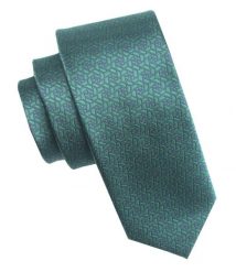 Elegancki i Modny Męski Krawat - Angelo di Monti - Butelkowa Zieleń, Wzór Geometryczny. Zielone krawaty i muchy męskie Angelo di Monti, bez wzorów, z tkaniny, eleganckie. Za 45.00 zł.