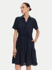 Gant Sukienka koszulowa 4503434 Granatowy Regular Fit. Niebieskie sukienki damskie Gant, bez wzorów, ze lnu, bez kołnierzyka, bez ramiączek, koszulowe. Za 669.99 zł.