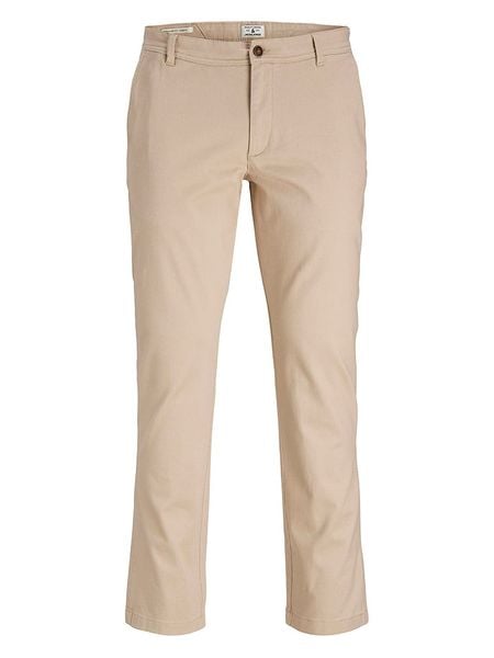 Jack & Jones Spodnie chino w kolorze beżowym rozmiar: W33/L34. Brązowe spodnie materiałowe męskie Jack & Jones, bez wzorów. Za 104.95 zł.