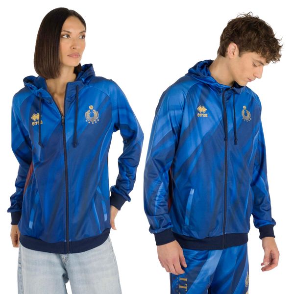 Bluza Errea Naz. Italia Volley Tony Ad Dorośli. Niebieskie bluzy sportowe damskie ERREA, m, bez wzorów, z materiału, bez ramiączek, długie, z kapturem. Za 383.99 zł.