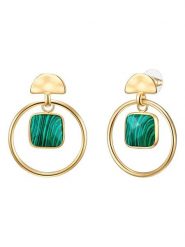 Yokoamii Pozłacane kolczyki-wkrętki rozmiar: onesize. Zielone kolczyki damskie Yokoamii, metalowe. Za 43.99 zł.
