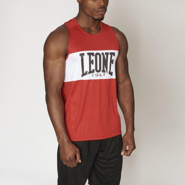 Tank top treningowy LEONE 1947 Shock Boxing. Czerwone topy damskie LEONE 1947, s, bez wzorów, bez kołnierzyka. Za 73.99 zł.
