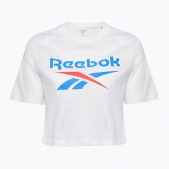 Koszulka Reebok Identity Big Logo Crop Tee. Białe t-shirty damskie REEBOK FITNESS, bez wzorów, bez ramiączek. Za 59.99 zł.