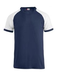 Clique Raglan-T — Koszulka raglan dwukolorowa z czesanego bawełny – navy. Niebieskie bluzki sportowe damskie CLIQUE, xl, bez wzorów, z bawełny, bez kołnierzyka. Za 97.35 zł.