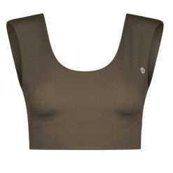 Top Deha Biustonosz Sportowy Z Recyklingowanej Mikrofibry Damskie. Brązowe biustonosze sportowe damskie Deha, bez wzorów, z elastanu. Za 301.99 zł.