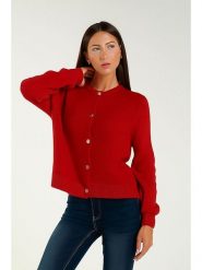 Tamba Kardigan w kolorze czerwonym rozmiar: 36/38. Czerwone kardigany damskie Tamba, bez wzorów, z wełny. Za 147.91 zł.