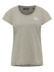 ELBSAND Koszulka "Ranva" w kolorze szarozielonym rozmiar: M. Zielone bluzki damskie ELBSAND, m, bez wzorów, bez kołnierzyka, bez ramiączek. Za 73.99 zł.