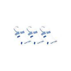 Skarpety sportowe RS560 3 pary. Białe skarpetki męskie ARTENGO, bez wzorów, z bawełny. Za 29.99 zł.