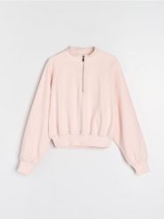 Krótka bluza ze stójką - różowy. Czerwone bluzy bez kaptura damskie Sinsay, l. Za 39.99 zł.