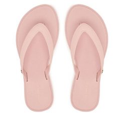 Japonki Tommy Hilfiger. Czerwone klapki damskie Tommy Hilfiger, bez wzorów, bez obcasa. Za 189.99 zł.