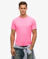 Superdry Classic Essential T-Shirt z lekkiej bawełny – Washed Dry Fluro Pink. Czerwone t-shirty damskie Superdry., xl, bez wzorów, z bawełny, bez kołnierzyka. Za 123.35 zł.