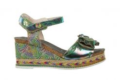 Sandały Laura Vita Hacdeo 09 Olive 202045, Zielony, Skóra naturalna - 37. Zielone sandały damskie Laura Vita, bez wzorów, z gumy, bez obcasa, na koturnie. W wyprzedaży za 206.10 zł.