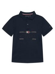 Tommy Hilfiger Polo Icons KB0KB10359 Granatowy Regular Fit. Niebieskie t-shirty chłopięce Tommy Hilfiger, bez wzorów, z bawełny, bez ramiączek. Za 329.99 zł.