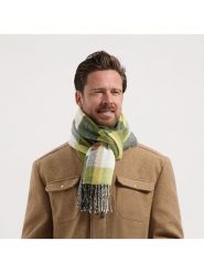 TRAVELIN' Szal w kolorze czarno-żółto-kremowym rozmiar: onesize. Brązowe szaliki męskie Travelin', bez wzorów, z materiału. Za 173.99 zł.