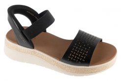Sandały damskie, Slip-Ins: Bobs Sun Ray. Czarne sandały damskie Skechers, bez wzorów, z materiału, bez obcasa. Za 319.99 zł.
