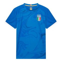 Koszulka piłkarska męska Włochy. Niebieskie t-shirty sportowe męskie FIGC, m, z dresówki, bez ramiączek, na fitness i siłownię. Za 164.99 zł.