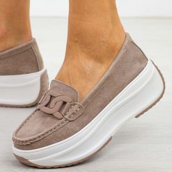 Beżowe skórzane mokasyny damskie na platformie Filippo Dp6132/25. Brązowe mokasyny damskie Filippo, z jeansu. Za 219.00 zł.