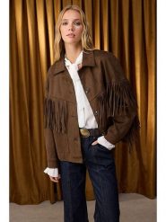 Trendyol Kurtka koszulowa w kolorze brązowym rozmiar: S. Brązowe kurtki damskie Trendyol, s, bez wzorów, bez kaptura. Za 327.10 zł.