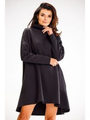 Awama Sukienka w kolorze czarnym rozmiar: S/M. Czarne sukienki damskie Awama, m, bez wzorów, bez kołnierzyka, bez ramiączek, mini. Za 113.90 zł.