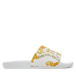Klapki Versace Jeans Couture. Białe klapki i japonki męskie Versace Jeans Couture, z jeansu. Za 279.99 zł.