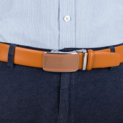 Pasek męski skórzany 3,5 cm klamra automatyczna Beltimore 02-542 : Kolory - brązowy, beżowy, Rozmiar pasków - r.105-120 cm. Brązowe paski męskie bez wzorów, ze skóry, wizytowe. Za 64.99 zł.