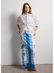 STEFANEL Spódnica w kolorze niebiesko-białym rozmiar: M. Niebieskie spódniczki damskie Stefanel, m, bez wzorów, z bawełny, maxi, proste. Za 173.99 zł.