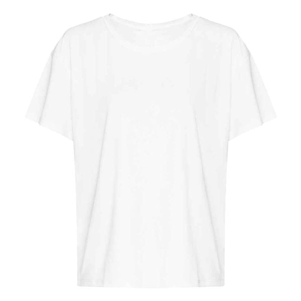 Koszulka Damska Z Odkrytymi Plecami. Białe bluzki damskie JUST COOL, bez wzorów, sportowe, bez kołnierzyka, bez ramiączek. Za 54.99 zł.