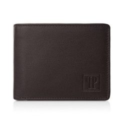 Portfel skórzany PAOLO PERUZZI T-66-BR brązowy. Brązowe portfele męskie Paolo Peruzzi, bez wzorów, z materiału. Za 49.99 zł.