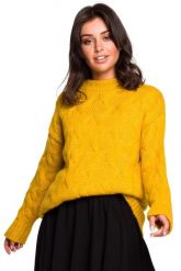 Sweter damski wełniany luźny fason ciepły puszysty żółty. Żółte swetry klasyczne damskie Sukienki.shop, na zimę, l, z jeansu, bez kołnierzyka. Za 245.00 zł.