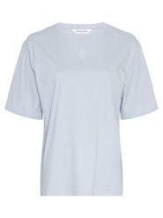 MOSS COPENHAGEN Koszulka w kolorze błękitnym rozmiar: M/L. Niebieskie bluzki damskie MOSS COPENHAGEN, l, bez wzorów, z bawełny, bez kołnierzyka, bez ramiączek. Za 118.95 zł.