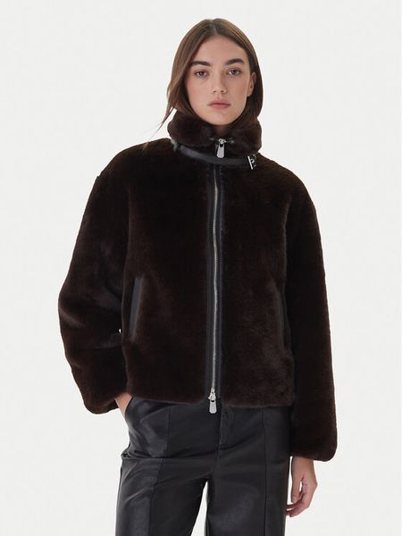 PINKO Futro 106013 A1ZM Brązowy Regular Fit. Brązowe futra damskie Pinko. Za 1,739.00 zł.