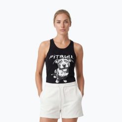 Koszulka damska Pitbull Puppy 2 Tank Top. Czarne t-shirty damskie PITBULL, l, bez wzorów, z bawełny, bez kołnierzyka. Za 109.99 zł.