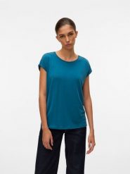 Vero Moda Koszulka w kolorze morskim rozmiar: XS. Zielone bluzki damskie Vero Moda, xs, bez wzorów, bez kołnierzyka. Za 38.95 zł.