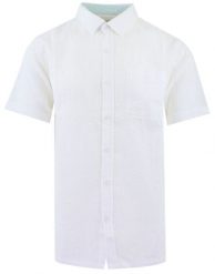 Weekendowa Koszula Męska z Kory Bawełnianej - Brave Soul - Biała. Białe koszule męskie Brave Soul, l, bez wzorów, z bawełny, bez kołnierzyka, bez ramiączek. Za 129.00 zł.