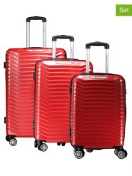 Geographical Norway 3-częściowy zestaw "Sopearl" w kolorze czerwonym rozmiar: onesize. Czerwone walizki Geographical Norway, bez wzorów, z materiału. Za 434.99 zł.