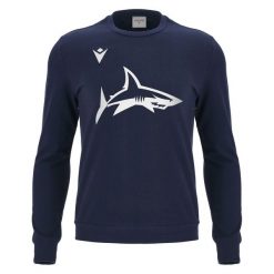 Bluza Sale Sharks 2024/25. Niebieskie bluzy bez kaptura męskie Macron, xl, z dresówki. Za 309.50 zł.