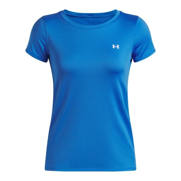 Koszulka Under Armour HeatGear. Niebieskie bluzki sportowe damskie Under Armour, l, bez wzorów, z materiału, bez ramiączek. Za 219.99 zł.
