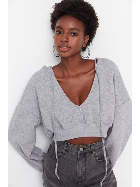Trendyol Sweter w kolorze szarym rozmiar: M. Szare swetry klasyczne damskie Trendyol, m, bez kołnierzyka. Za 60.99 zł.