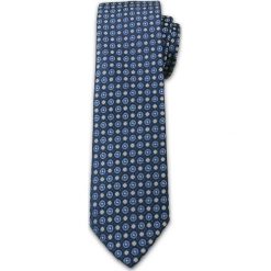 Wzorzasty Krawat Męski w Kółeczka - 6,7cm - Chattier - Kolorowy. Niebieskie krawaty i muchy męskie Chattier, bez wzorów, z tkaniny, eleganckie. Za 49.00 zł.