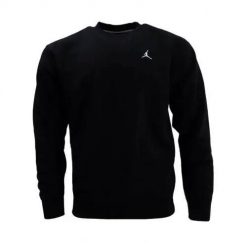 Bluza sportowa męska Nike Air Jordan. Czarne bluzy bez kaptura męskie Nike, bez wzorów, z bawełny, eleganckie, bez kołnierzyka, bez ramiączek. Za 399.99 zł.